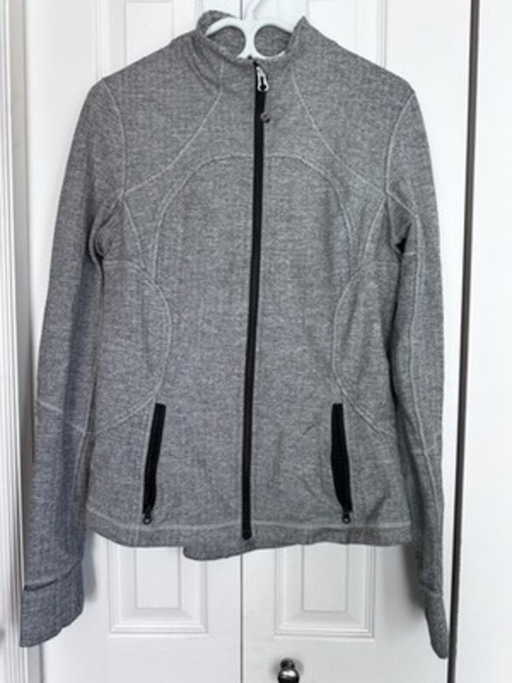 Lululemon Define Sweater Gray Herringbone Size 6 #22